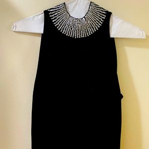 INC Holiday Sleeveless Sweater w/Sequence Collar